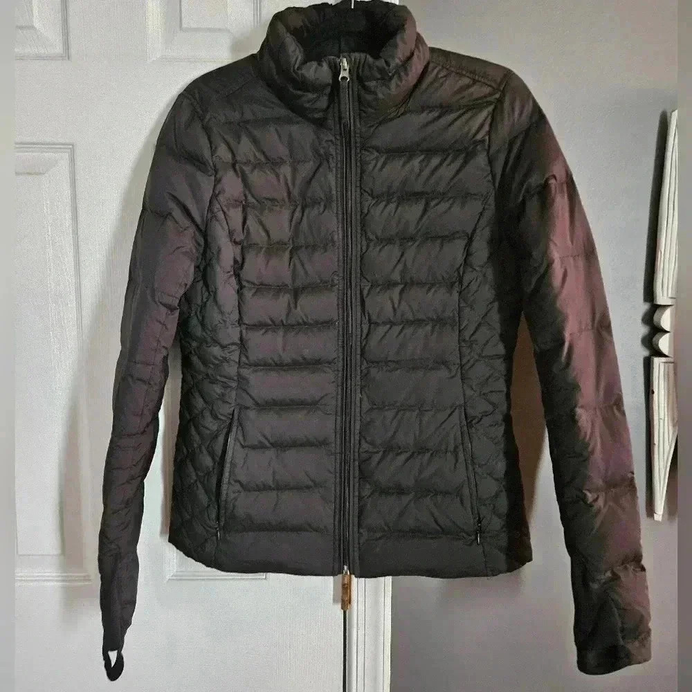 Express Full Zip Puffer Jacket Coat w/ Thumb Holes Women (L) - Picture 1 of 5